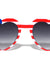 American Flag White Frame Heart Shape Wholesale Sunglasses