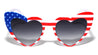 American Flag White Frame Heart Shape Wholesale Sunglasses