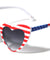American Flag White Frame Heart Shape Wholesale Sunglasses