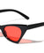 Triangle Black Frame Cat Eye Color Lens Bulk Sunglasses