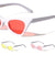 Triangle White Frame Cat Eye Color Lens Bulk Sunglasses