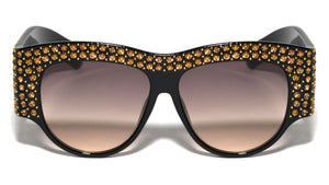 Rhinestoned Thick Frame Wholesale Fashion Sunglasses