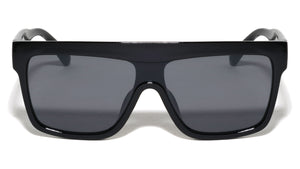 Plastic Flat Top One Piece Shield Sunglasses Wholesale