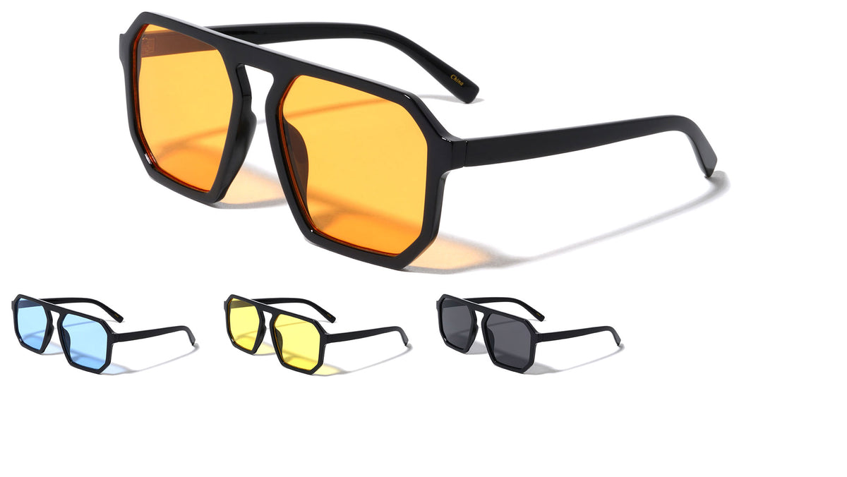 Flat Top Squared Color Sunglasses Wholesale