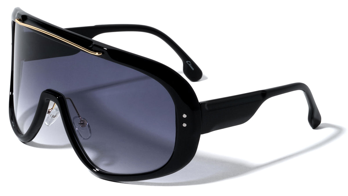 Oversized Color Mirror Shield Wholesale Sunglasses