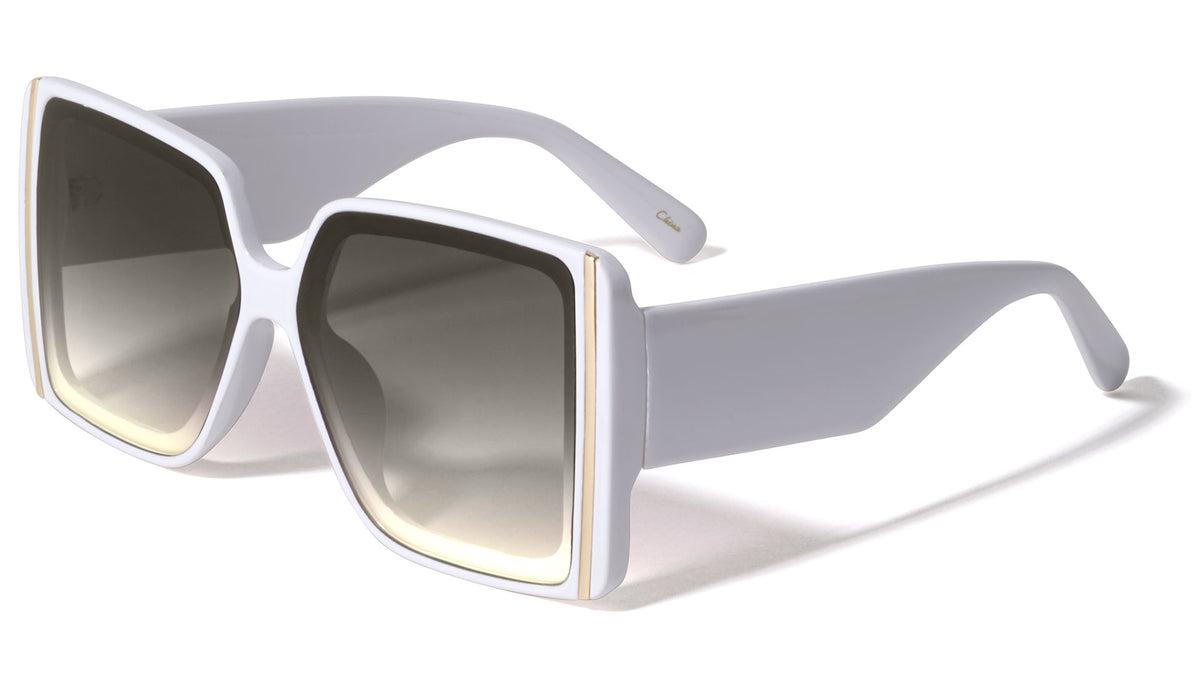 Squared Butterfly Thick Temple Wholesale Sunglasses