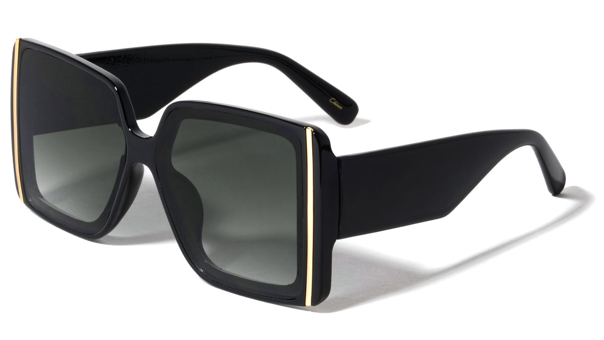 Squared Butterfly Thick Temple Wholesale Sunglasses