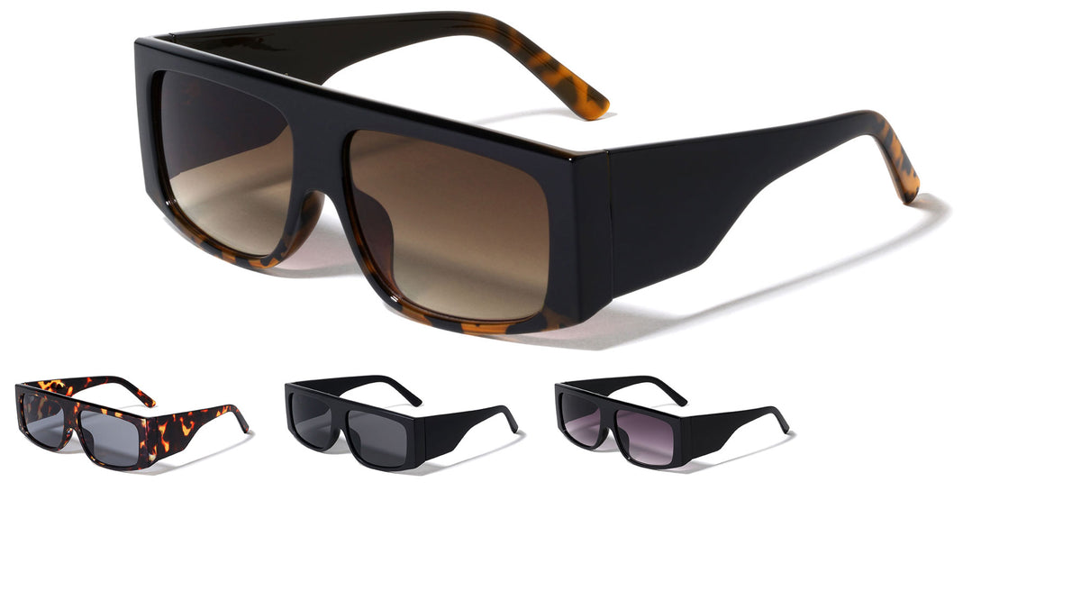 Thick Temple Rectangle Fashion Wholesale Sunglasses