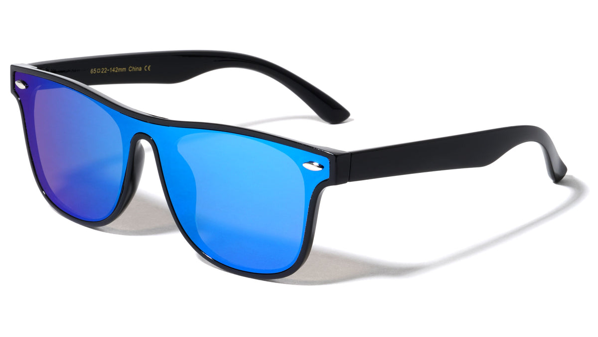 Horned One Piece Shield Retro Wholesale Sunglasses