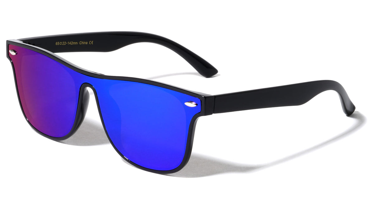 Horned One Piece Shield Retro Wholesale Sunglasses