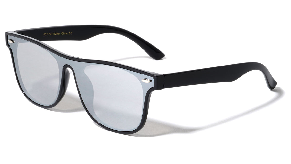 Horned One Piece Shield Retro Wholesale Sunglasses