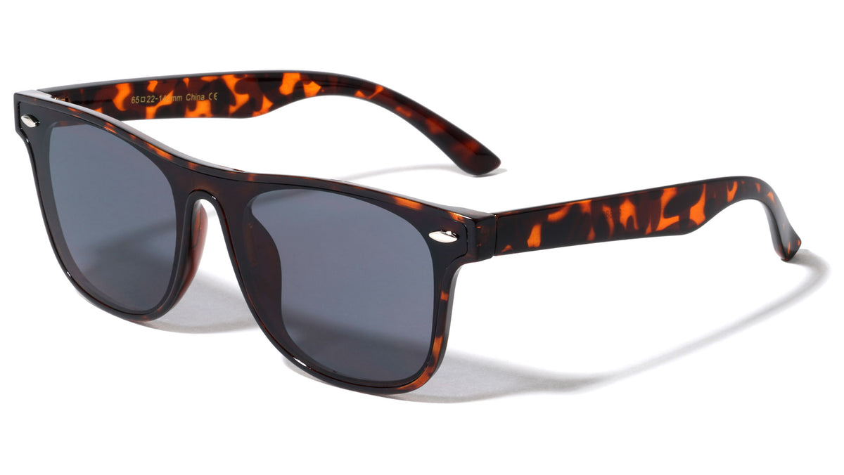 Horned One Piece Shield Retro Wholesale Sunglasses