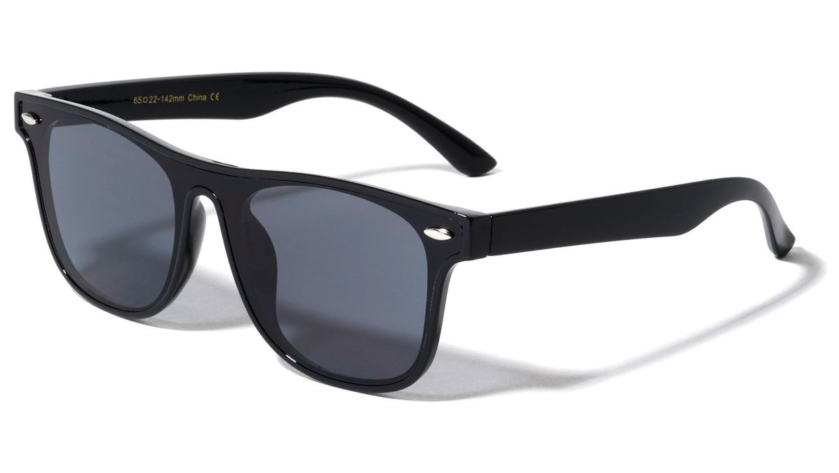 Horned One Piece Shield Retro Wholesale Sunglasses