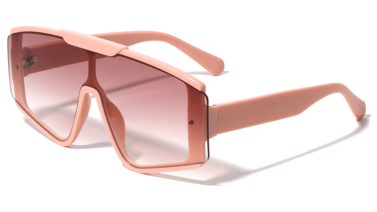 Semi Rimless One Piece Shield Lens Fashion Wholesale Sunglasses