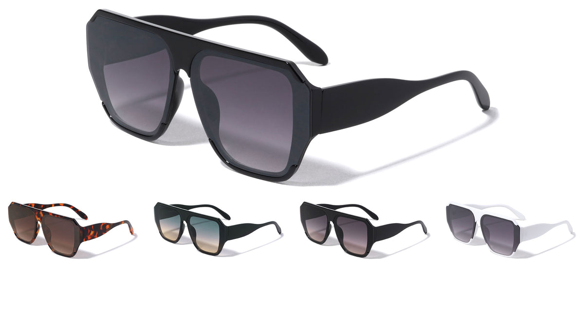 Flat Top Oversized Tapered Square Wholesale Sunglasses