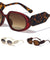 Tapered Thick Temple Wide Semi Oval Wholesale Sunglasses