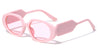 Tapered Thick Temple Wide Semi Oval Wholesale Sunglasses