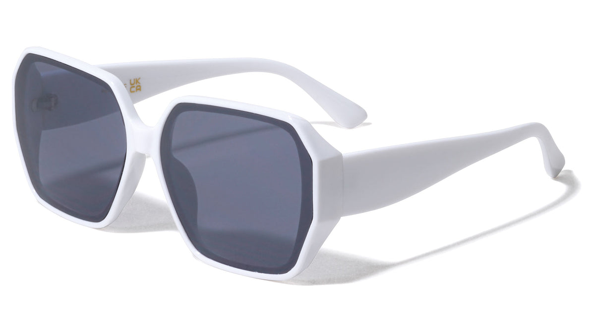 Side Lens Frame Shield Tapered Temple Geometric Wholesale Sunglasses