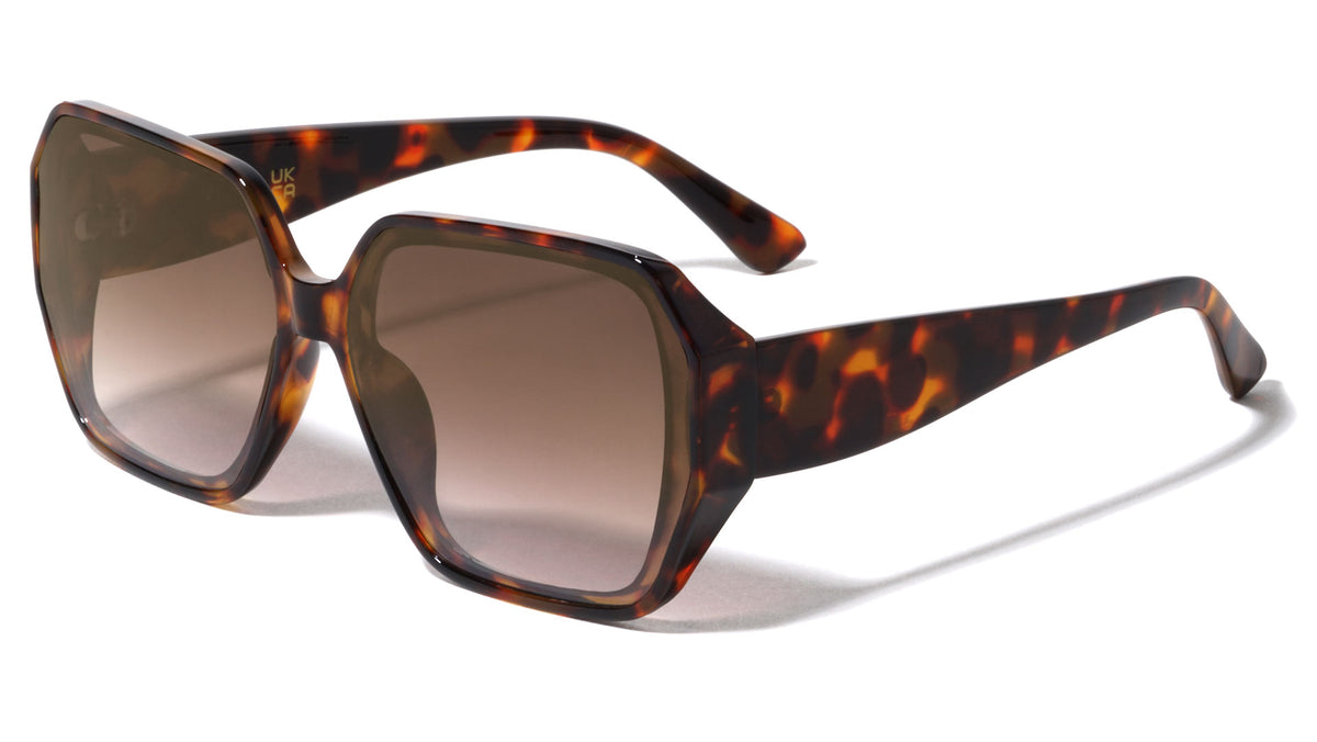 Side Lens Frame Shield Tapered Temple Geometric Wholesale Sunglasses