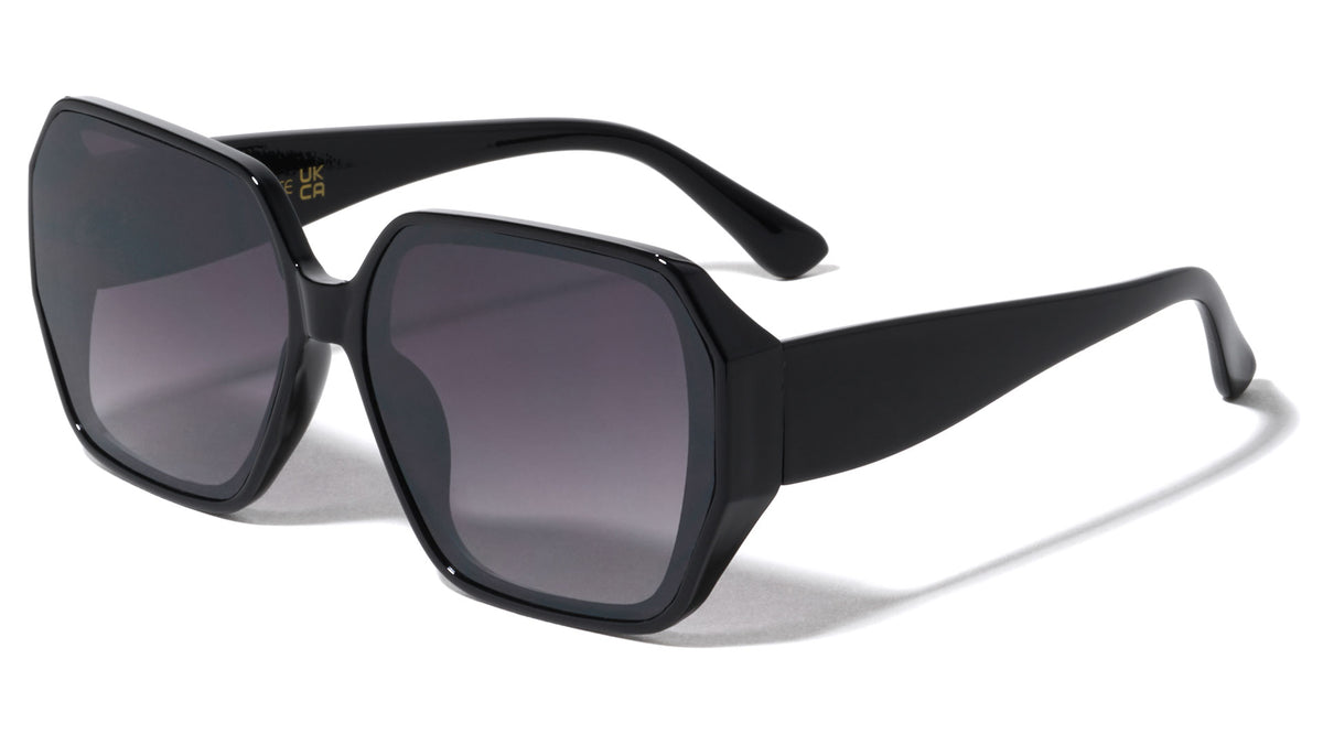 Side Lens Frame Shield Tapered Temple Geometric Wholesale Sunglasses