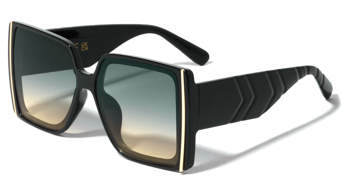 Side Metal Bar Arrow Temple Pattern Oversized Butterfly Wholesale Sunglasses