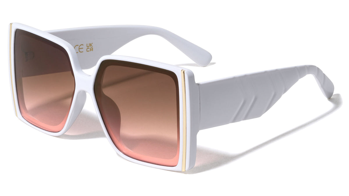 Side Metal Bar Arrow Temple Pattern Oversized Butterfly Wholesale Sunglasses