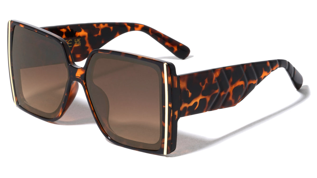 Side Metal Bar Arrow Temple Pattern Oversized Butterfly Wholesale Sunglasses