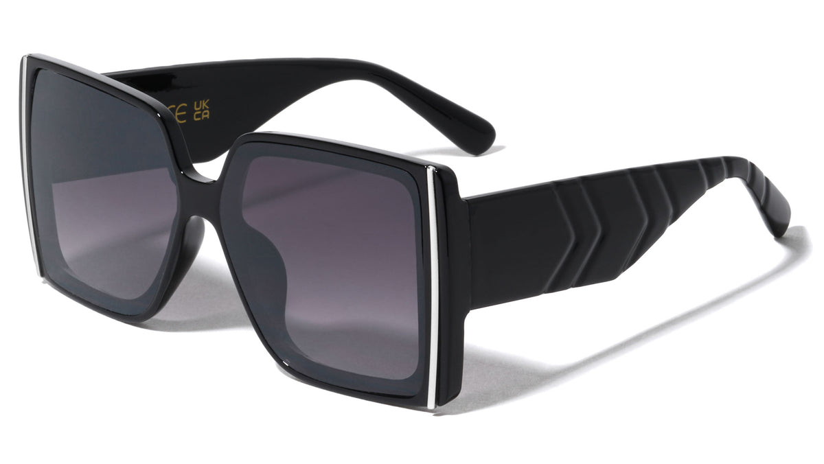 Side Metal Bar Arrow Temple Pattern Oversized Butterfly Wholesale Sunglasses
