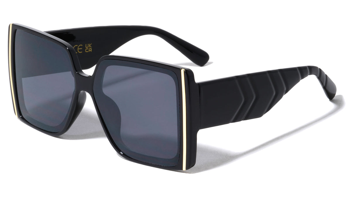 Side Metal Bar Arrow Temple Pattern Oversized Butterfly Wholesale Sunglasses
