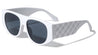 Rhombus Temple Pattern Flat Top D Frame Wholesale Sunglasses