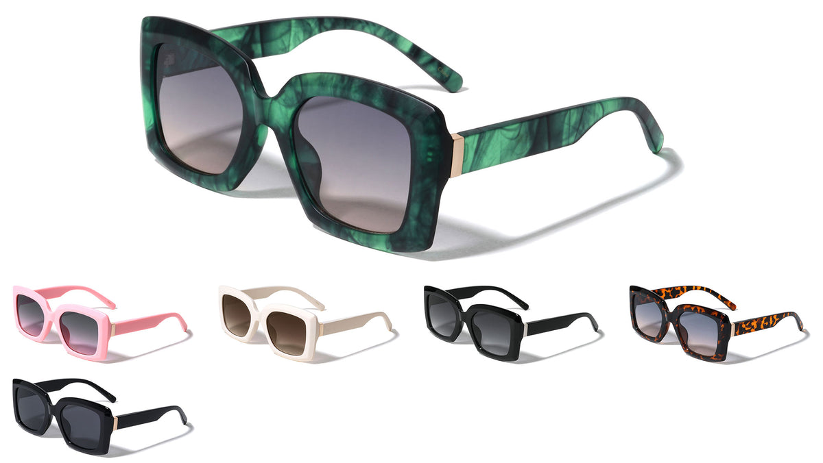 Tapered Temple Fashion Squared Butterfly Wholesale Sunglasses