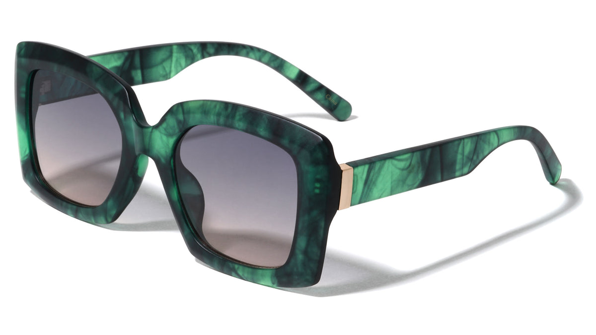 Tapered Temple Fashion Squared Butterfly Wholesale Sunglasses