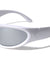 Chrome Color Frame Oval Wrap Around Wholesale Sunglasses