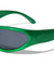 Chrome Color Frame Oval Wrap Around Wholesale Sunglasses