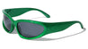 Chrome Color Frame Oval Wrap Around Wholesale Sunglasses