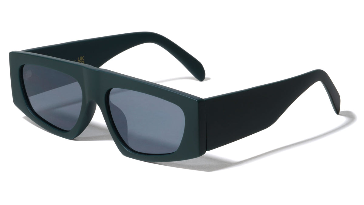 Flat Top Wide Temple Geometric Rectangle Wholesale Sunglasses