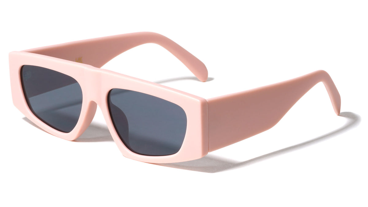 Flat Top Wide Temple Geometric Rectangle Wholesale Sunglasses