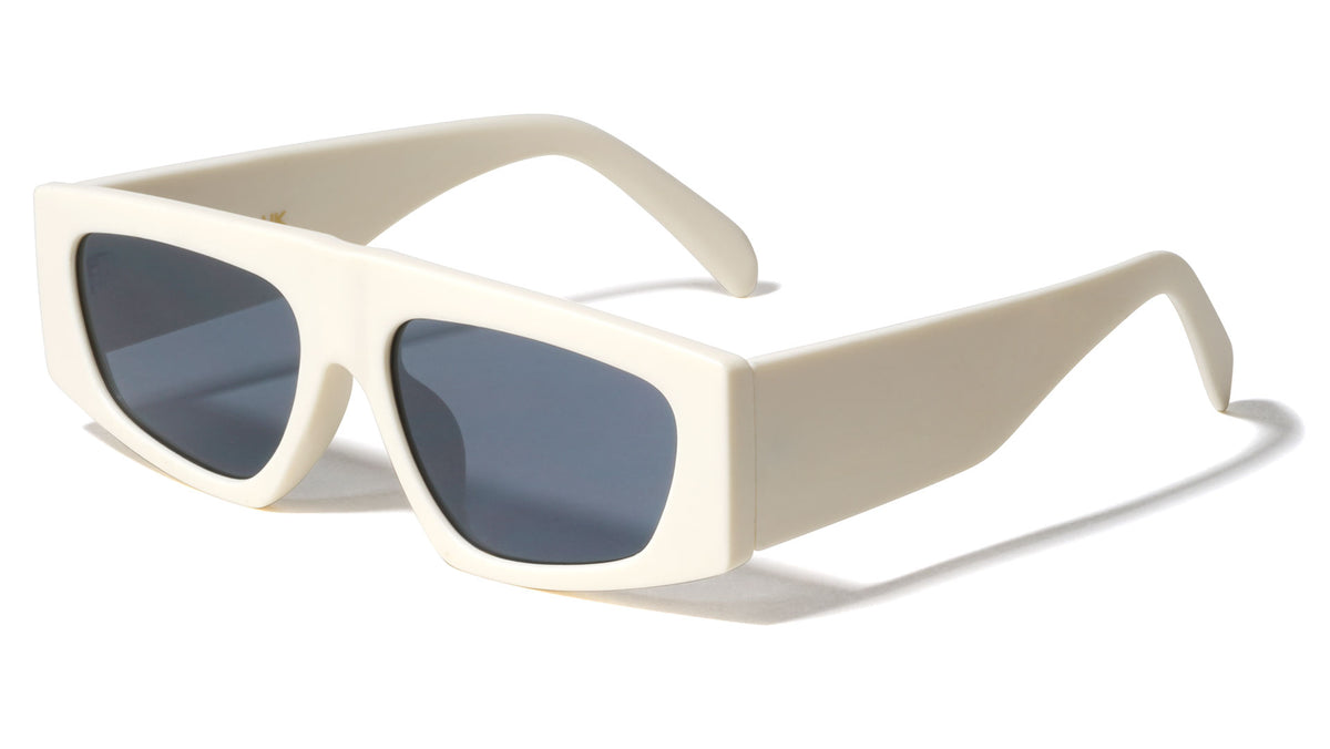 Flat Top Wide Temple Geometric Rectangle Wholesale Sunglasses