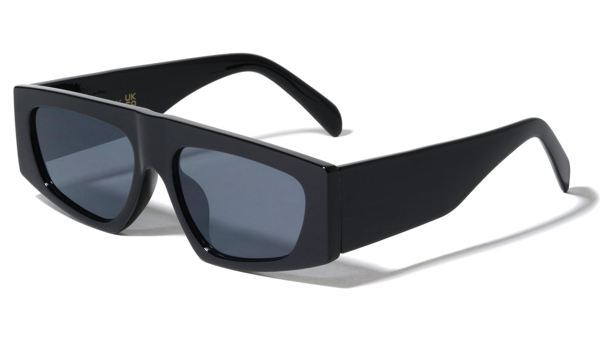 Flat Top Wide Temple Geometric Rectangle Wholesale Sunglasses