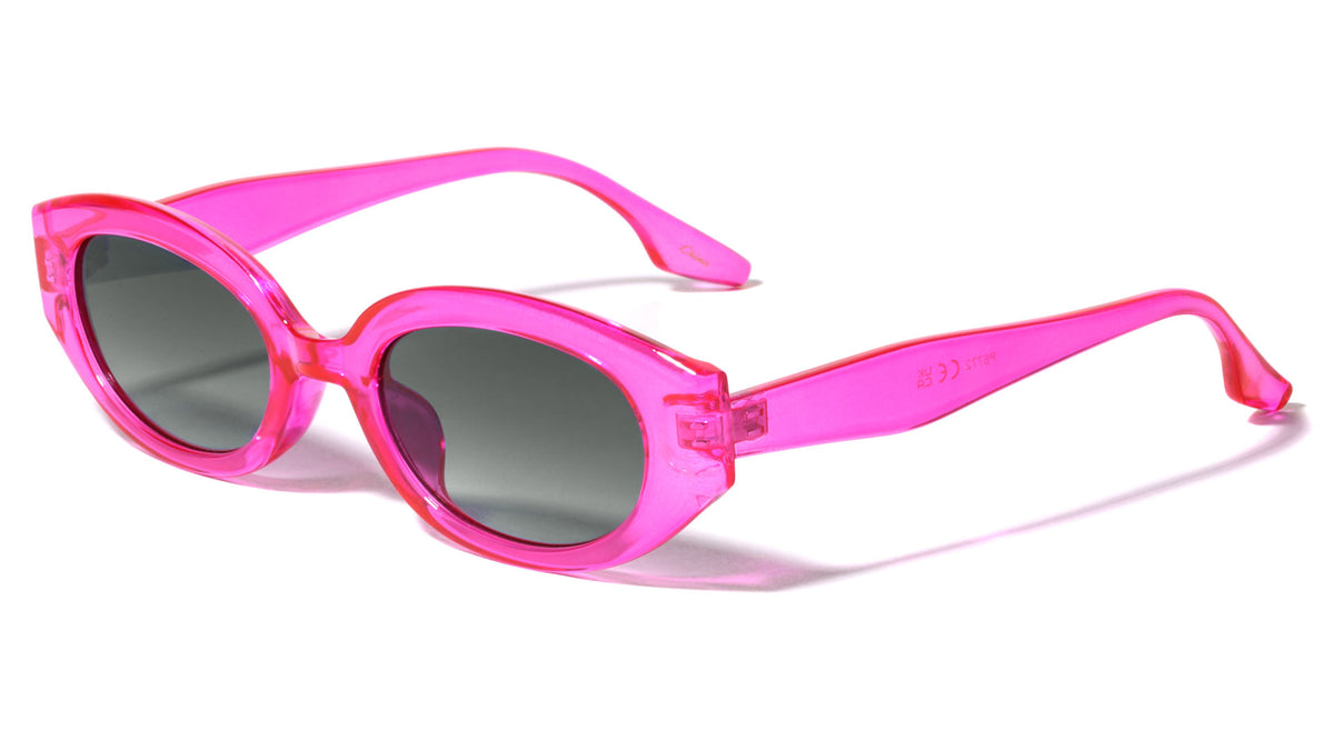 Crystal Color Frame Retro Oval Wholesale Sunglasses