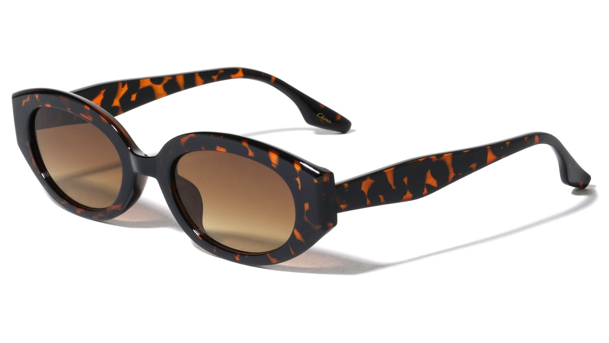 Crystal Color Frame Retro Oval Wholesale Sunglasses