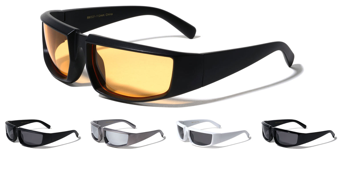 Wide Rectangle Geometric Wrap Around Wholesale Sunglasses