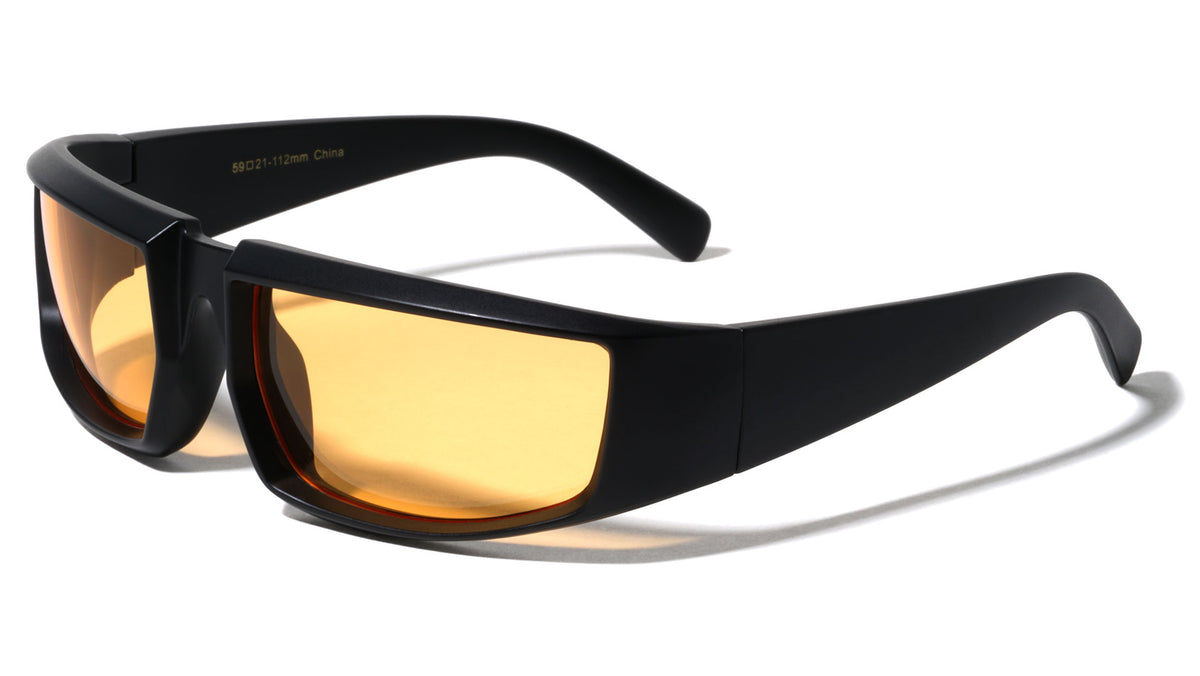 Wide Rectangle Geometric Wrap Around Wholesale Sunglasses