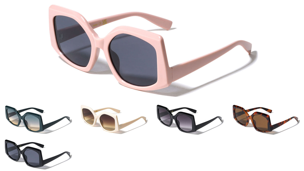 Lowered Temple Fashion Geometric Butterfly Wholesale Sunglasses