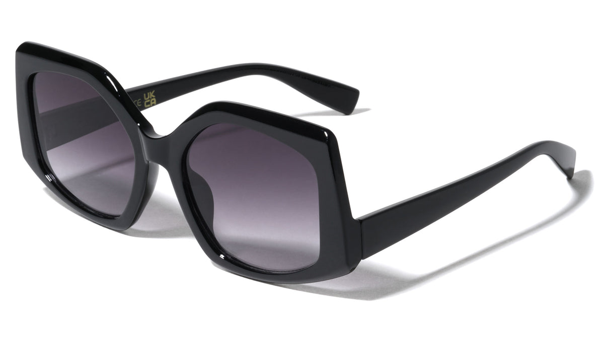 Lowered Temple Fashion Geometric Butterfly Wholesale Sunglasses