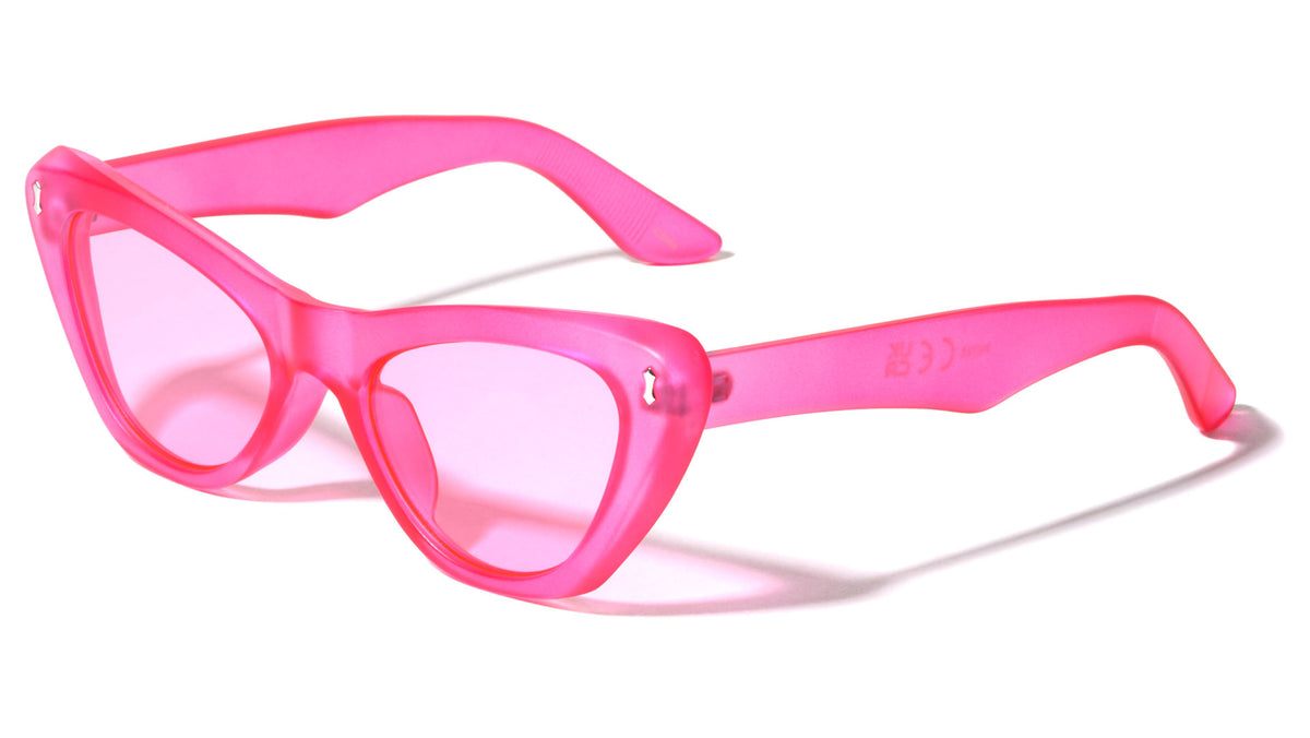 Frosted Crystal Color Retro Cat Eye Wholesale Sunglasses