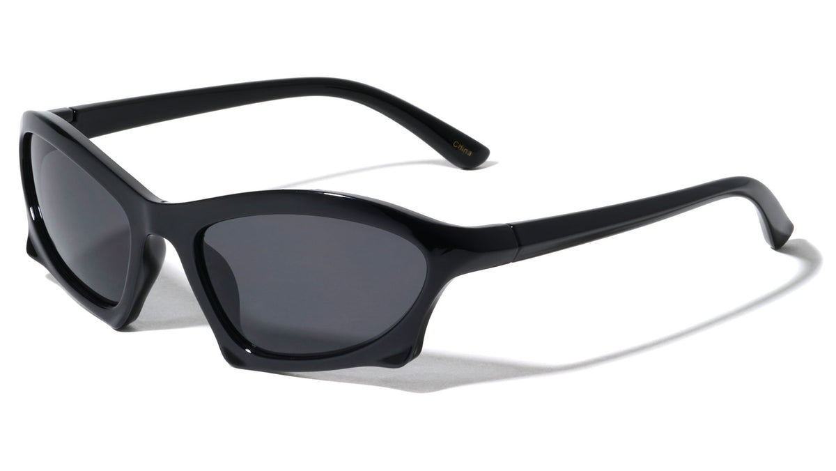 Bottom Legs Frame Futuristic Oval Wholesale Sunglasses