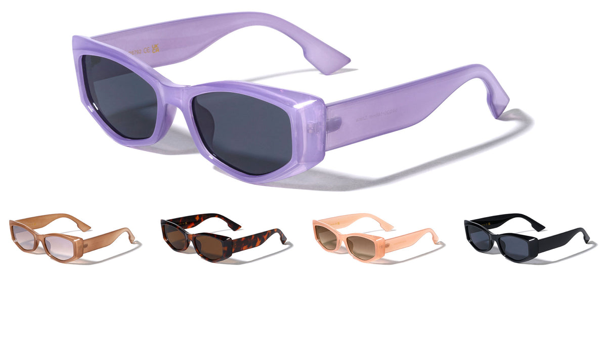 Crystal Color Retro Geometric Cat Eye Wholesale Sunglasses