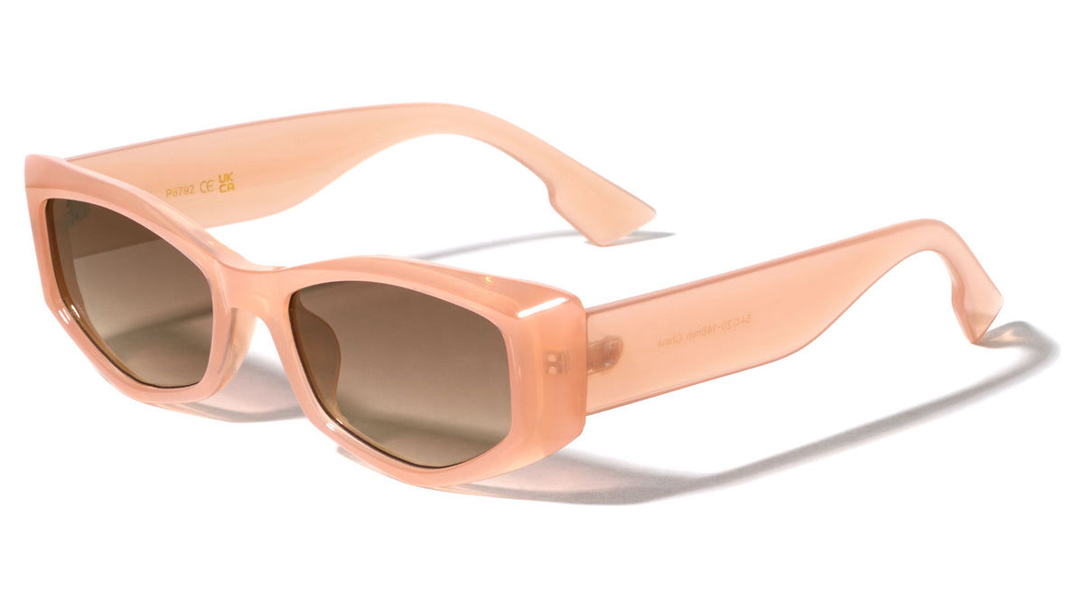 Crystal Color Retro Geometric Cat Eye Wholesale Sunglasses