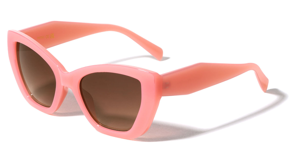 Pastel Crystal Color Frame Retro Geometric Cat Eye Wholesale Sunglasses